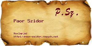 Paor Szidor névjegykártya